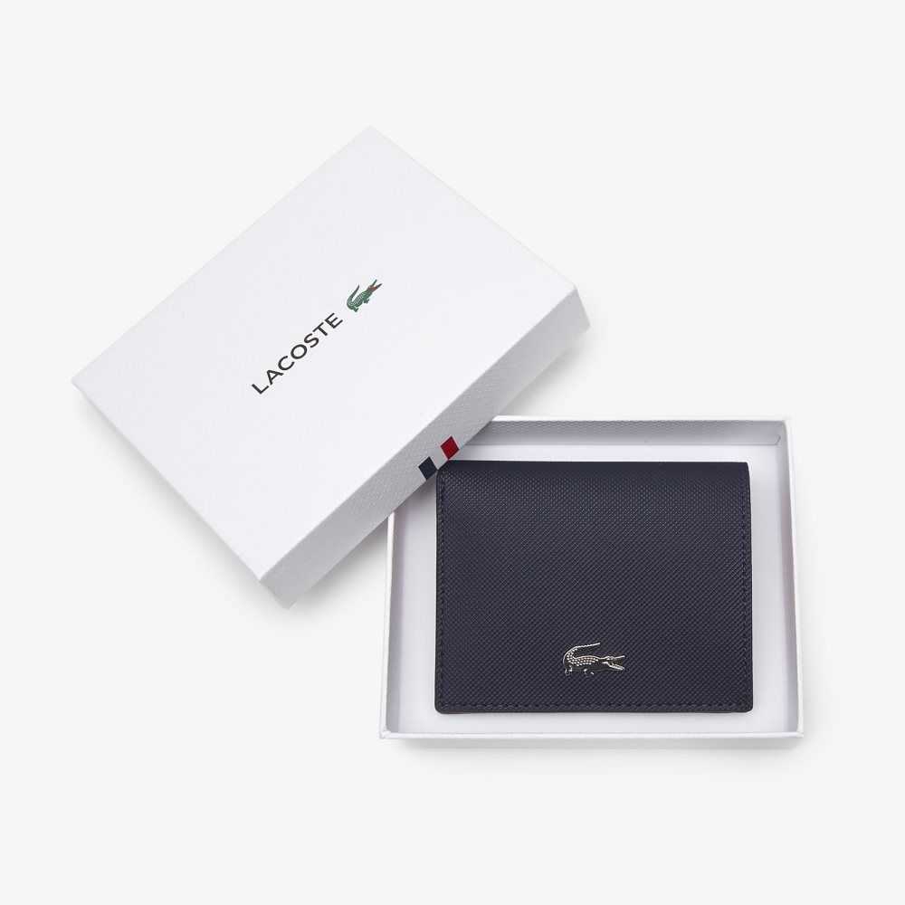 Lacoste Anna Small Snap Folding Wallet Blå Mørke Rød | 1497-YEDJH