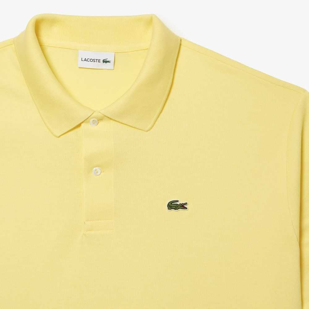 Lacoste Big Fit Bomull Petit Pique Gul | 6295-XAJNU