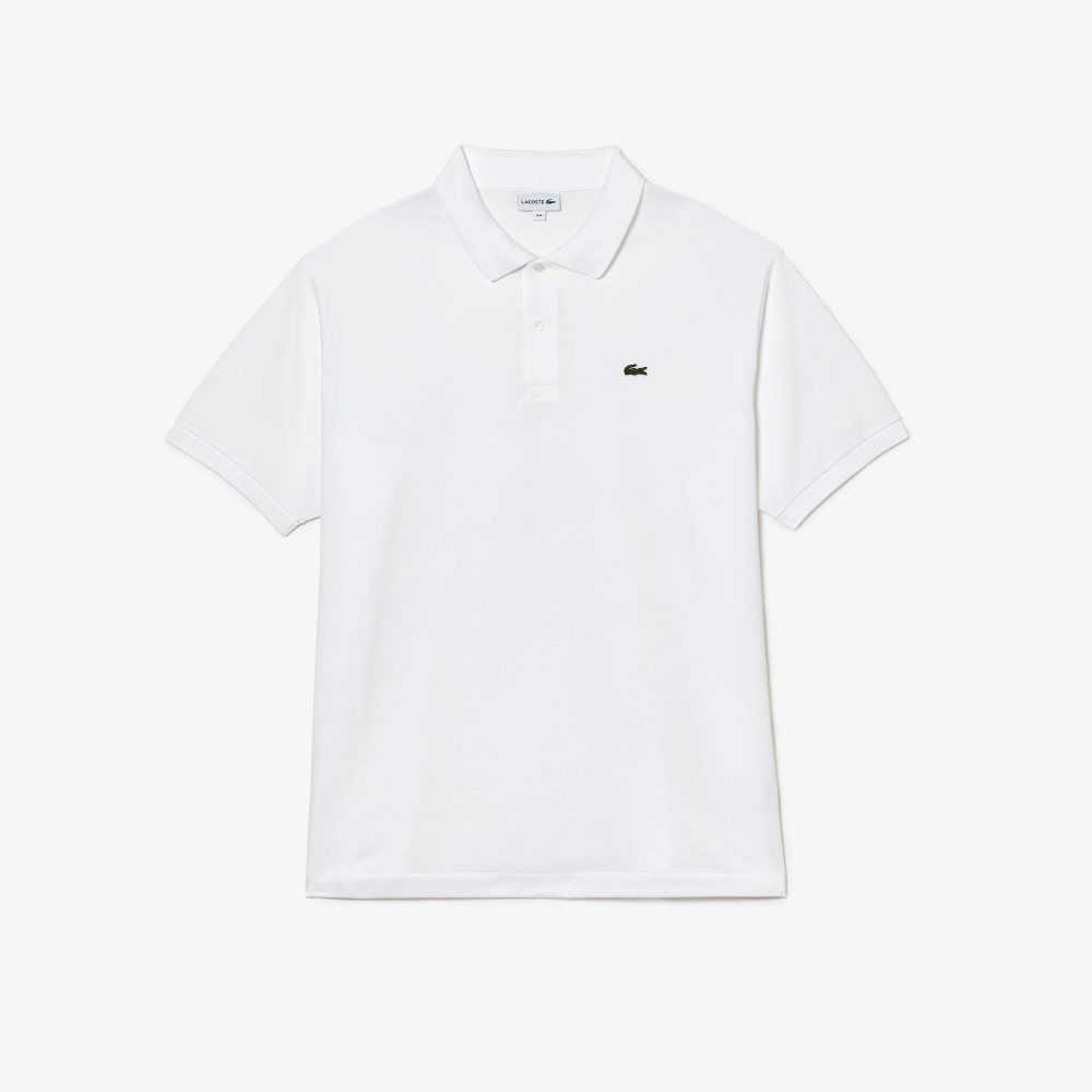 Lacoste Big Fit Bomull Petit Pique Hvite | 4153-AGFPX