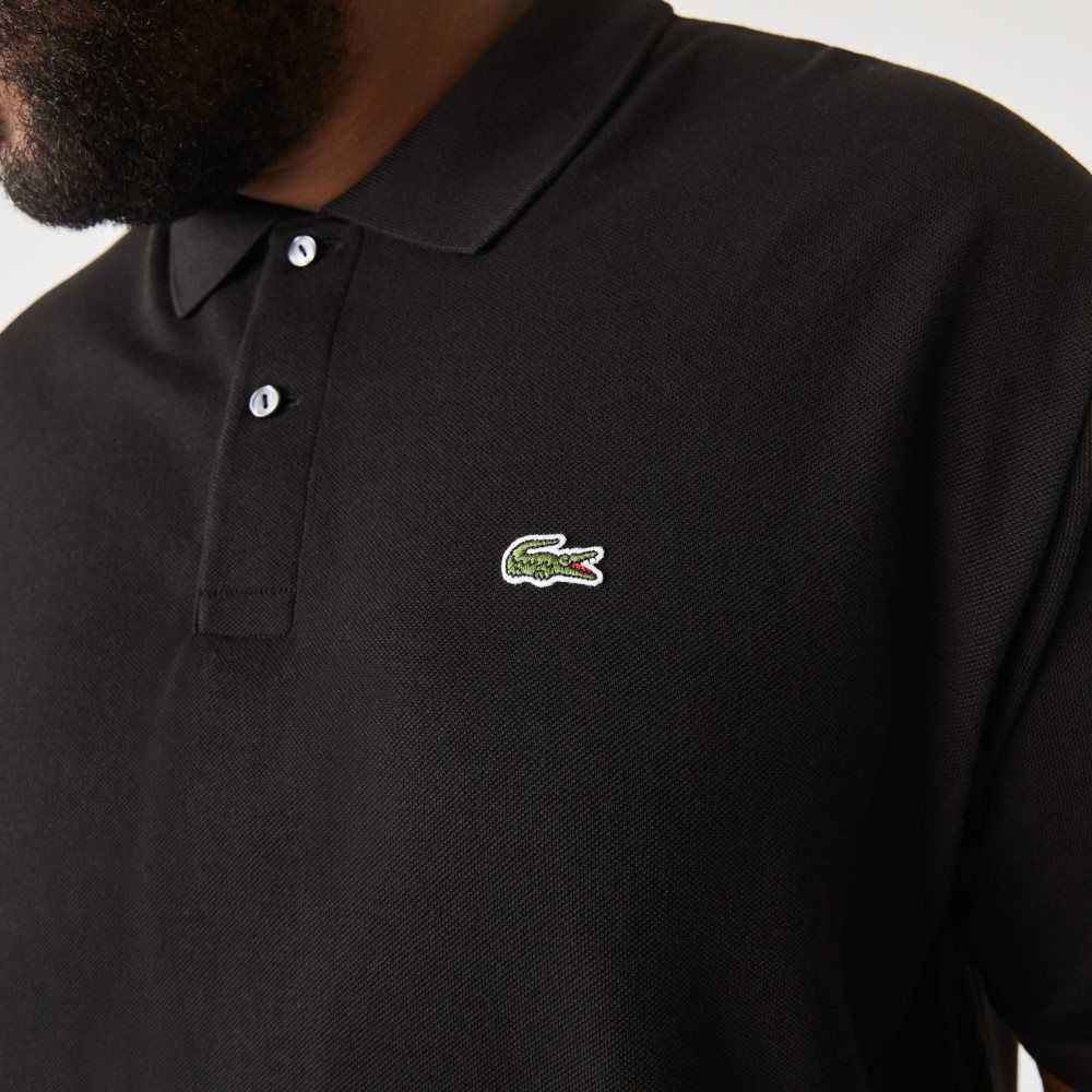 Lacoste Big Fit Bomull Petit Pique Svarte | 5628-XZREL