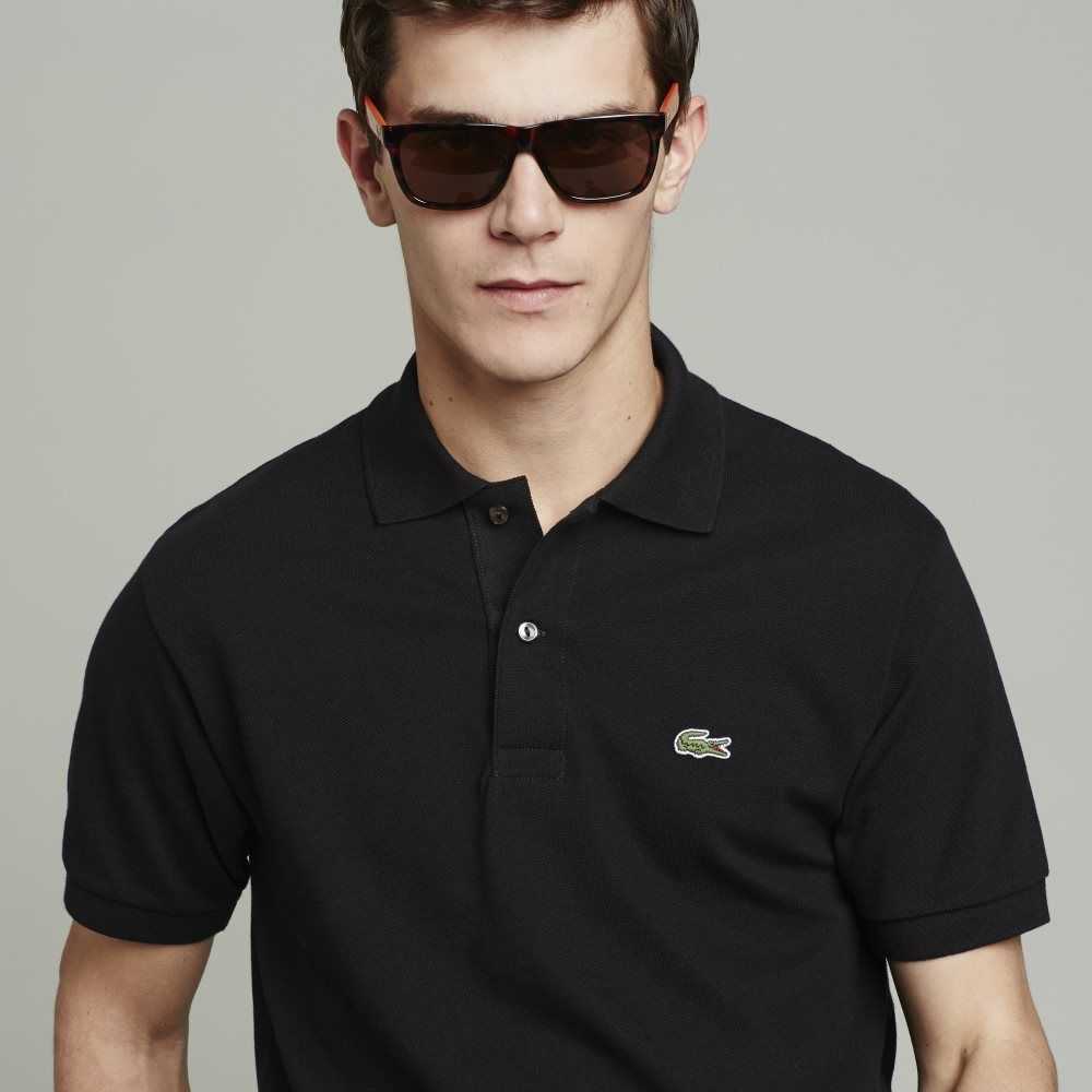 Lacoste Big Fit Bomull Petit Pique Svarte | 5628-XZREL