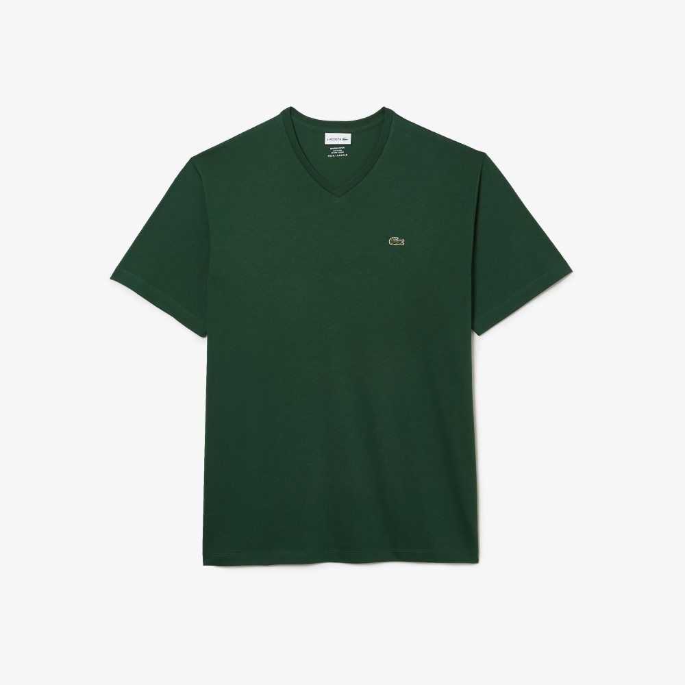 Lacoste Big Fit V-Neck Jersey Grønn | 0248-LKTYS