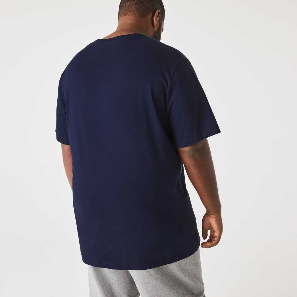 Lacoste Big Fit V-Neck Jersey Marineblå Blå | 5746-RQUTC