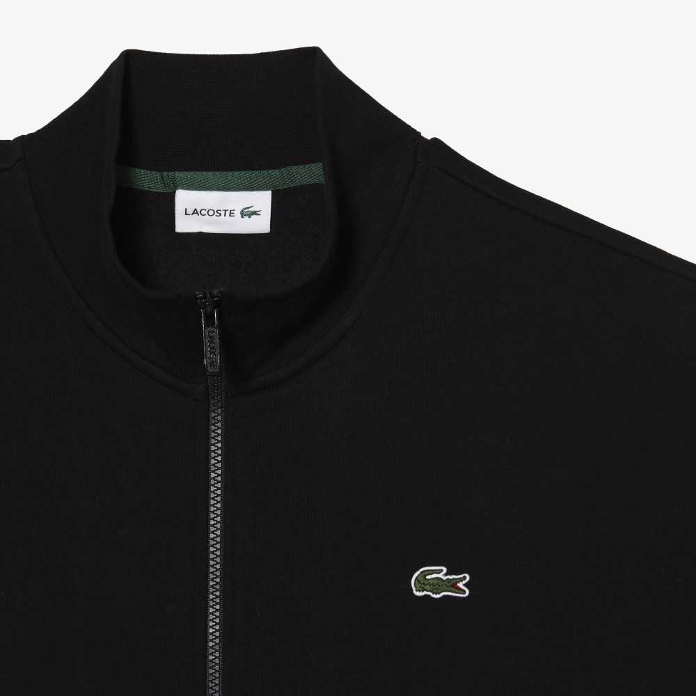 Lacoste Big Fit Zipped Bomull Fleece Svarte | 9261-QENSL