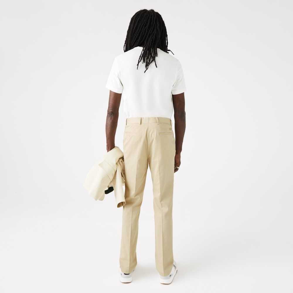 Lacoste Bomull And Linen Blend Plissert Beige | 9314-YXEWC