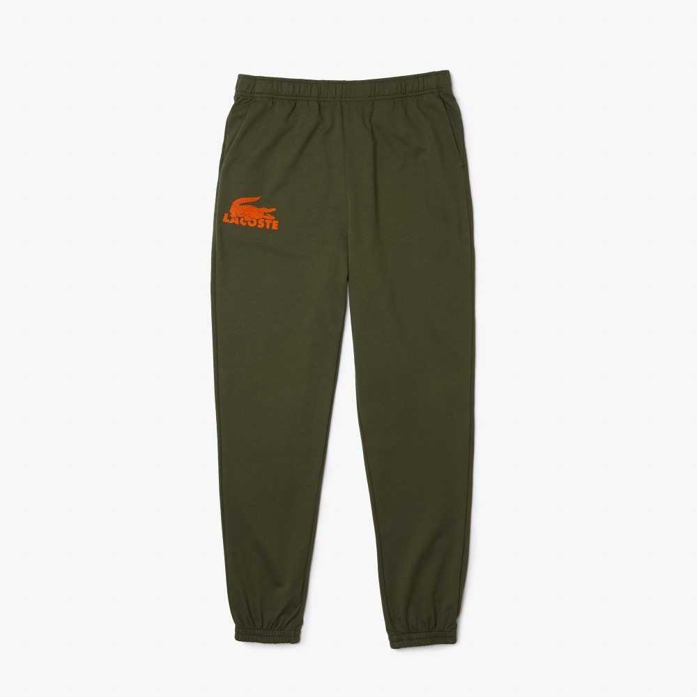 Lacoste Bomull Fleece Lounge Joggers Khaki Grønn Oransje | 8796-FXZGA