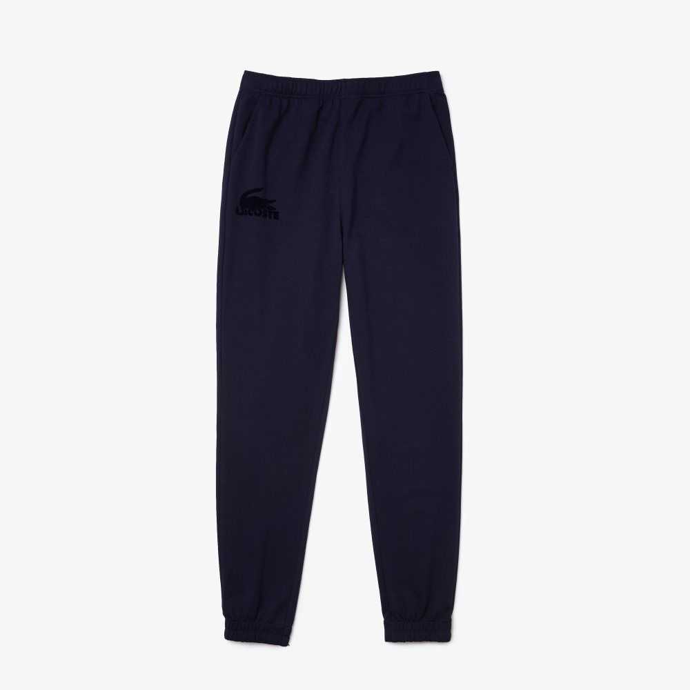 Lacoste Bomull Fleece Lounge Joggers Marineblå Blå | 8710-FTWDY