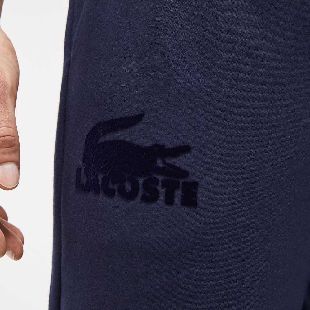 Lacoste Bomull Fleece Lounge Joggers Marineblå Blå | 8710-FTWDY