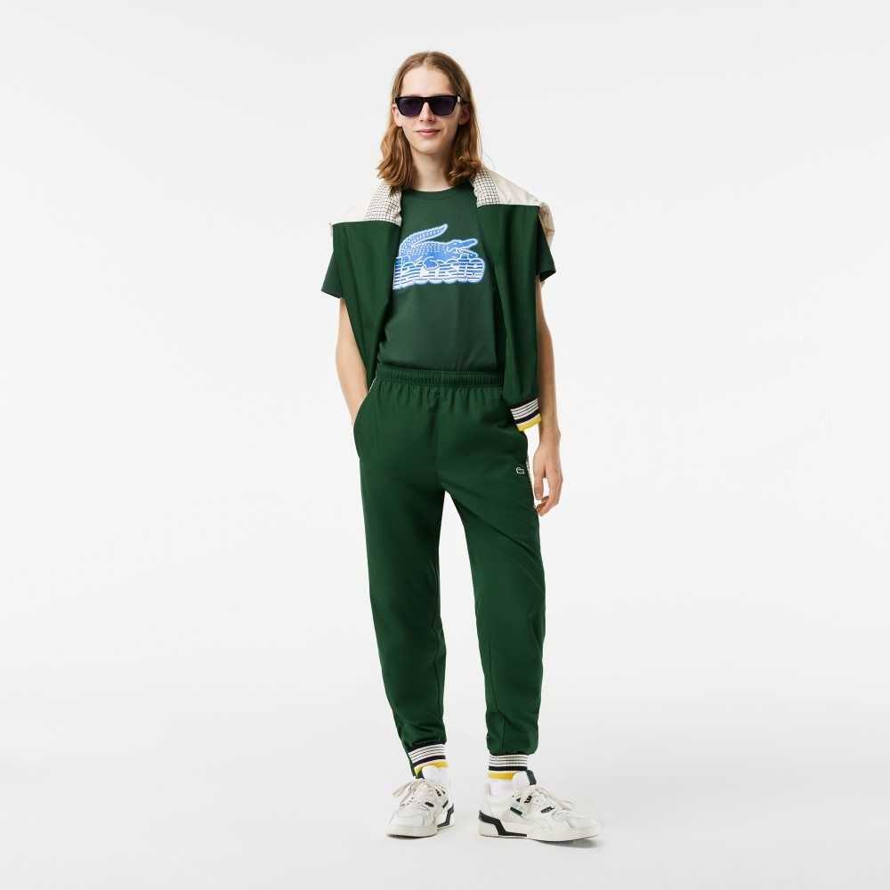 Lacoste Bomull Jersey Print Grønn | 7801-JIUWN