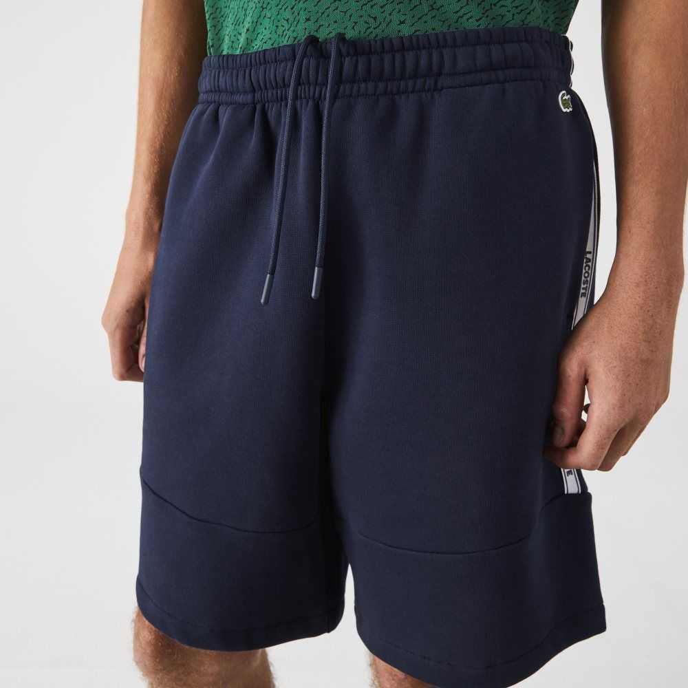 Lacoste Branded Bands Bomull Fleece Blend Shorts Marineblå Blå | 5897-QGPYX