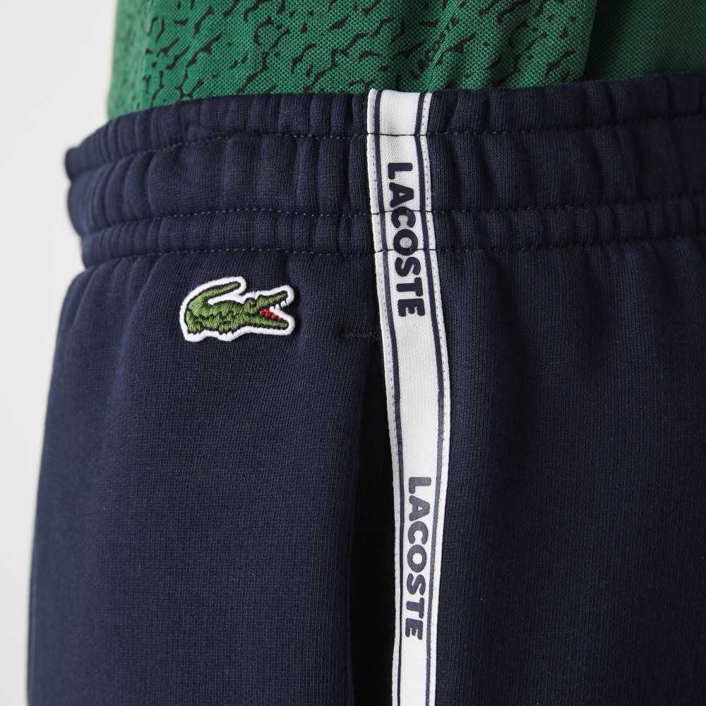 Lacoste Branded Bands Bomull Fleece Blend Shorts Marineblå Blå | 5897-QGPYX