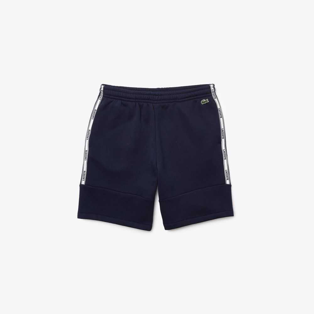 Lacoste Branded Bands Bomull Fleece Blend Shorts Marineblå Blå | 5897-QGPYX