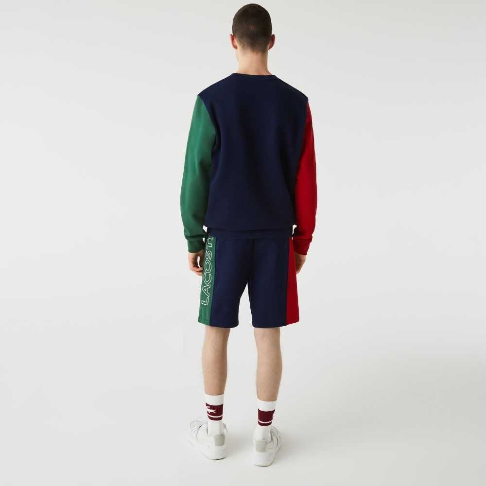 Lacoste Branded Bomull Fleece Blend Marineblå Blå Rød Grønn | 6740-LSFAO