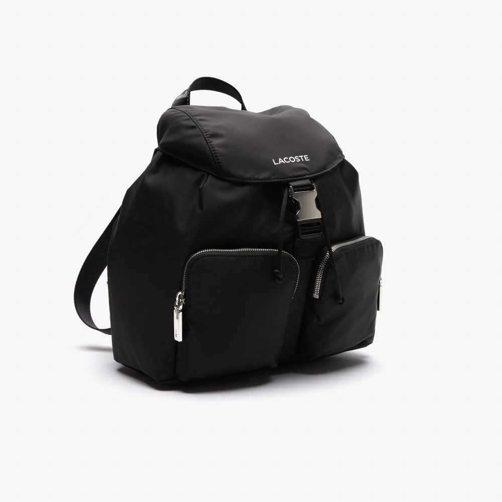 Lacoste Branded Nylon Flap Backpack Multicolor | 5896-EXZCL