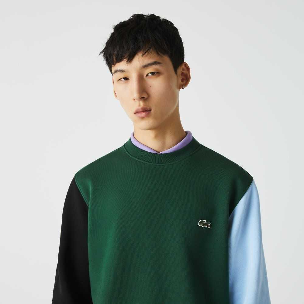 Lacoste Brushed Fleece Grønn Svarte Blå | 0364-YMAWS