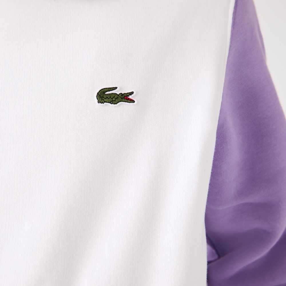 Lacoste Brushed Fleece Hvite Blå Lilla | 4318-UPAGM