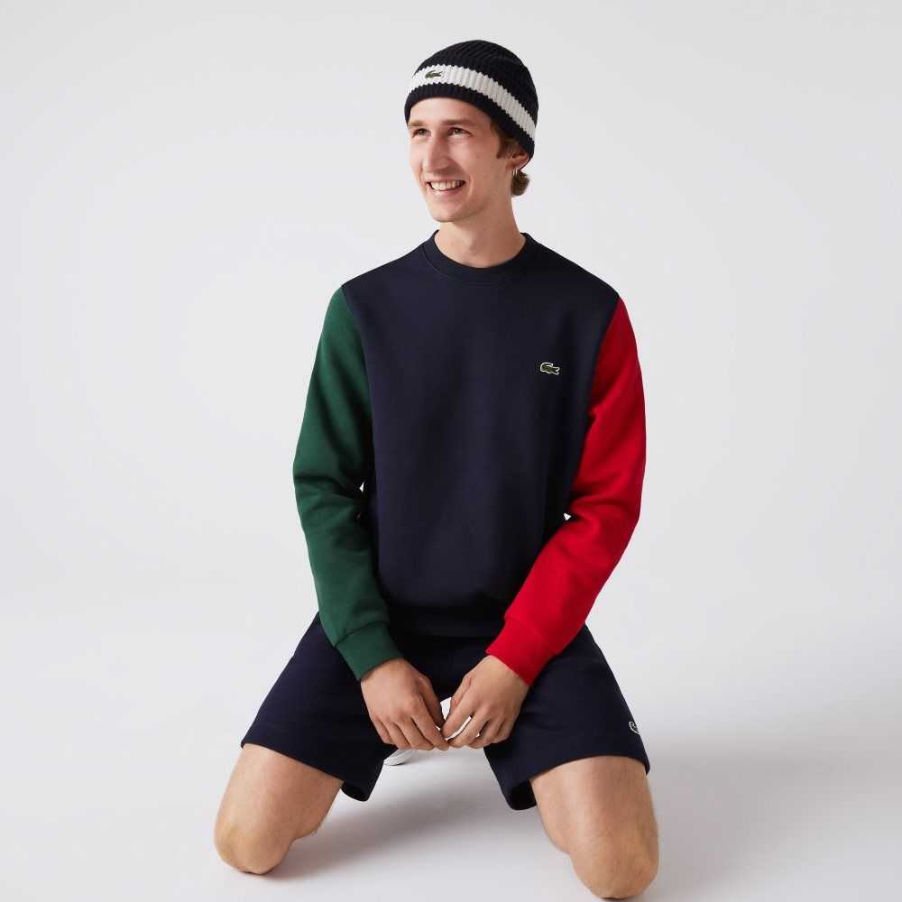 Lacoste Brushed Fleece Marineblå Blå Grønn Rød | 2630-BJIHN