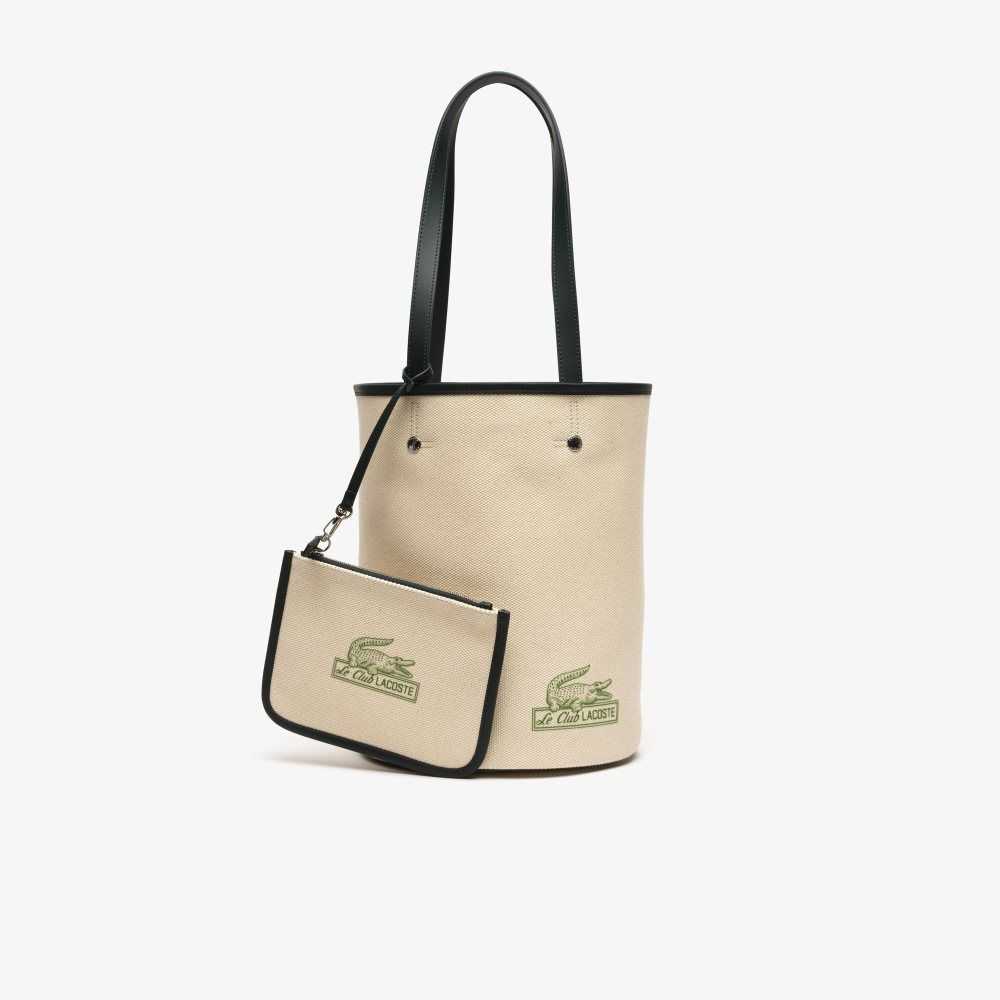 Lacoste Bucket with Removable Pouch Beige | 4501-CFNZD