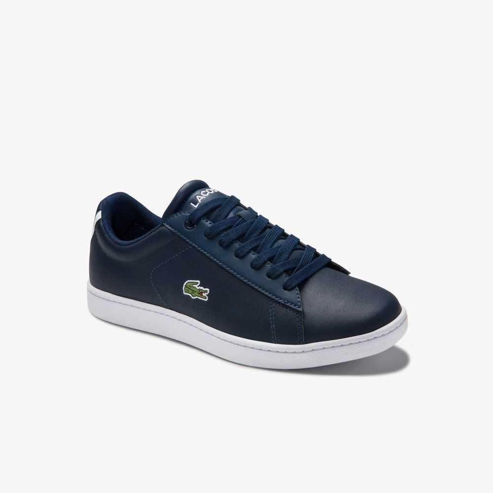 Lacoste Carnaby Evo Mesh-lined Lær Blå | 8315-IGZYV