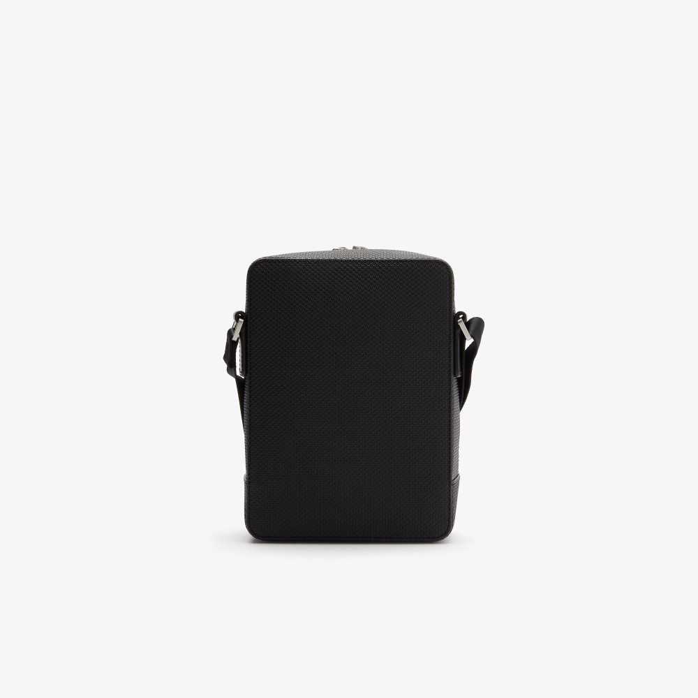 Lacoste Chantaco Matte Stitched Lær Vertical Camera Svarte | 0971-FYJPV