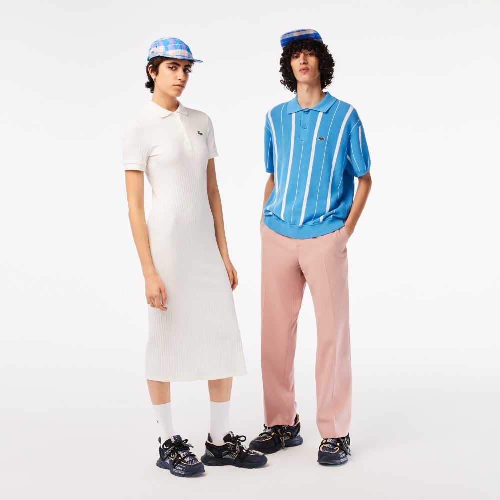 Lacoste Checkerboard Blå Hvite | 3287-ZASED