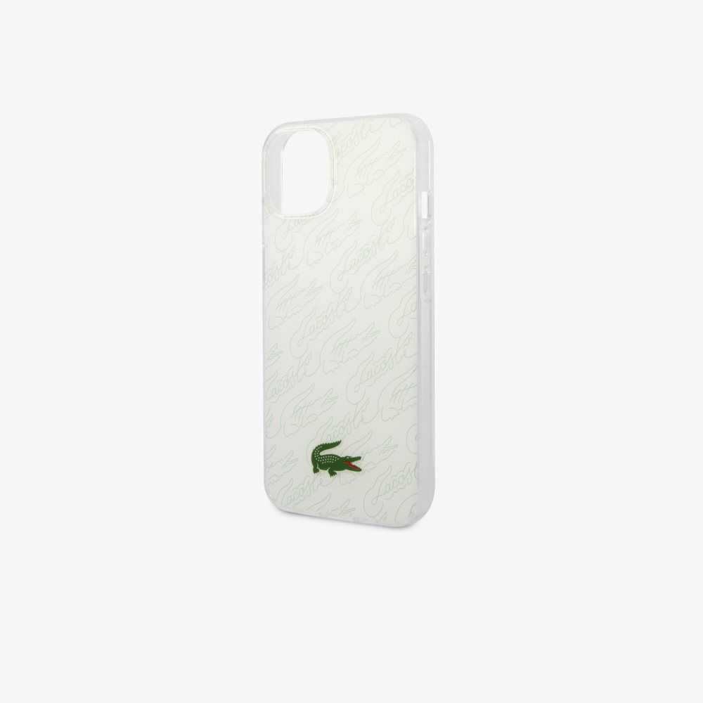 Lacoste Checkerboard Print iPhone 14 Plus Hvite | 5764-LXVRF