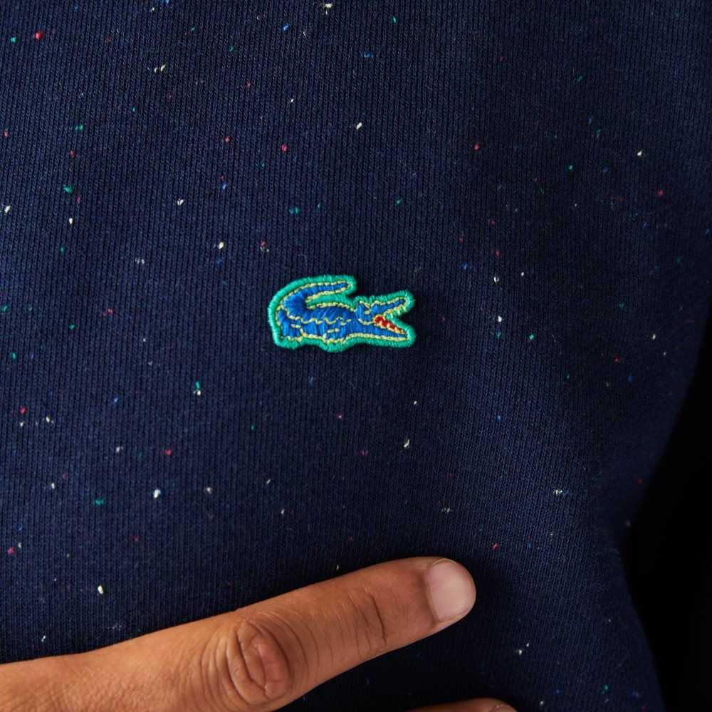 Lacoste Classic Fit Speckled Print Fleece Marineblå Blå | 9647-KDCUA