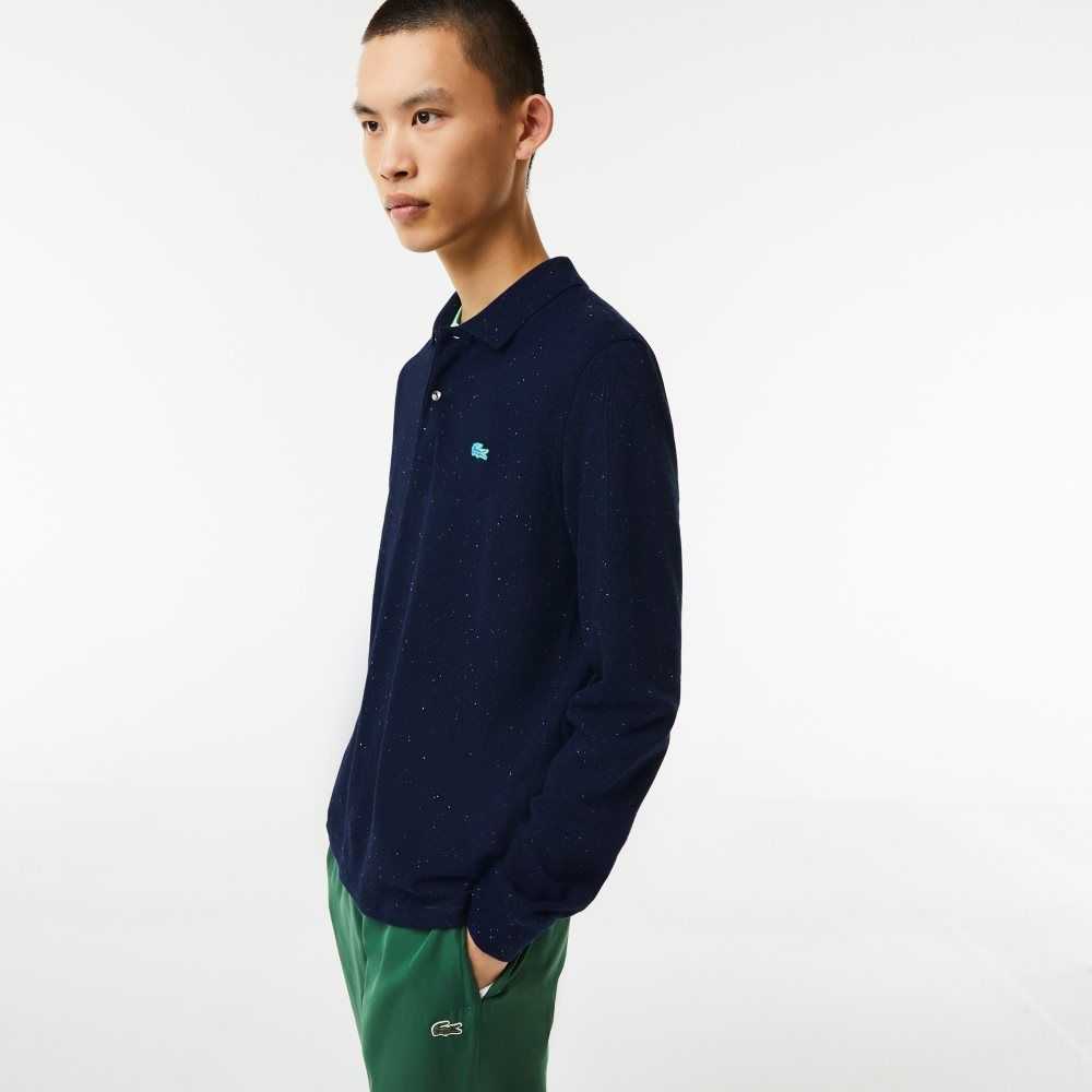 Lacoste Classic Fit Speckled Print Marineblå Blå | 6072-HFQUJ