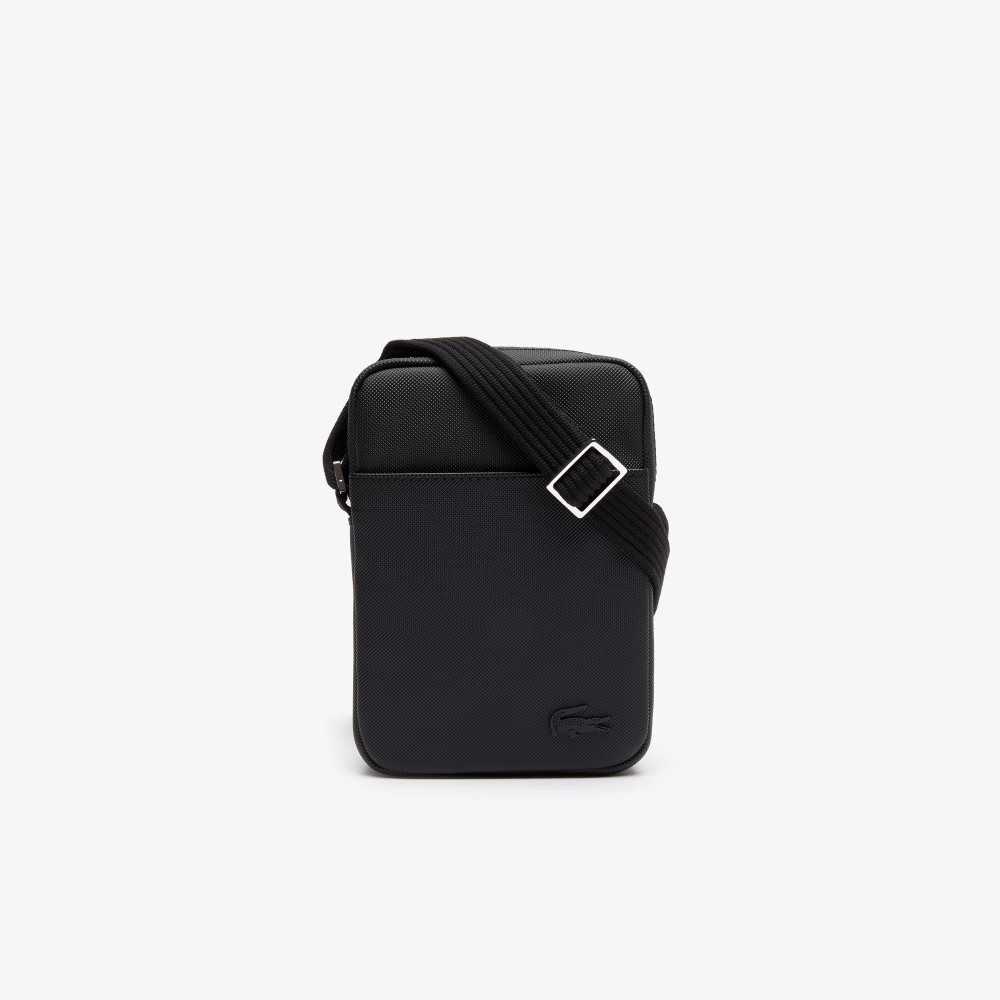 Lacoste Classic Petit Pique Vertical Zip Svarte | 2831-JNTZB