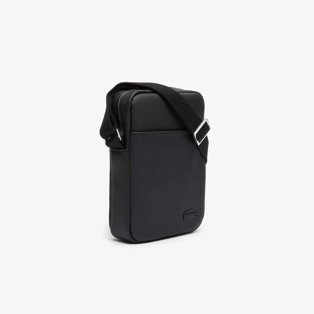 Lacoste Classic Petit Pique Vertical Zip Svarte | 2831-JNTZB