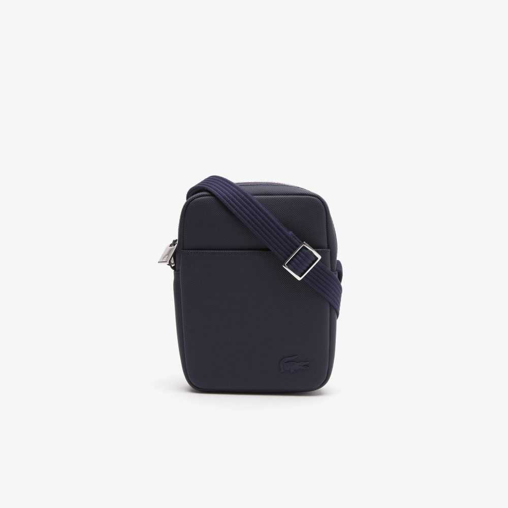 Lacoste Classic Petit Pique Vertical Zip Marineblå | 8572-ZBEWA