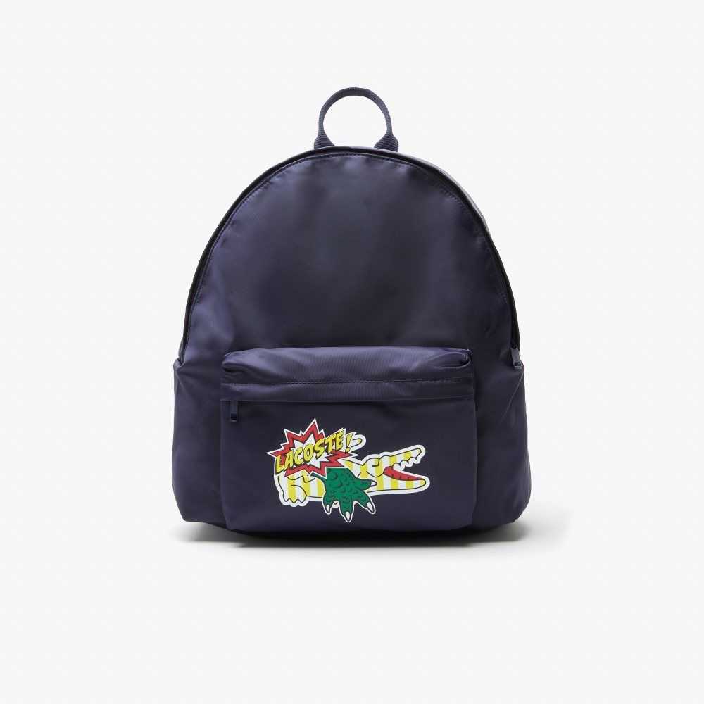 Lacoste Comic Print Backpack Blå | 2876-QWBCS