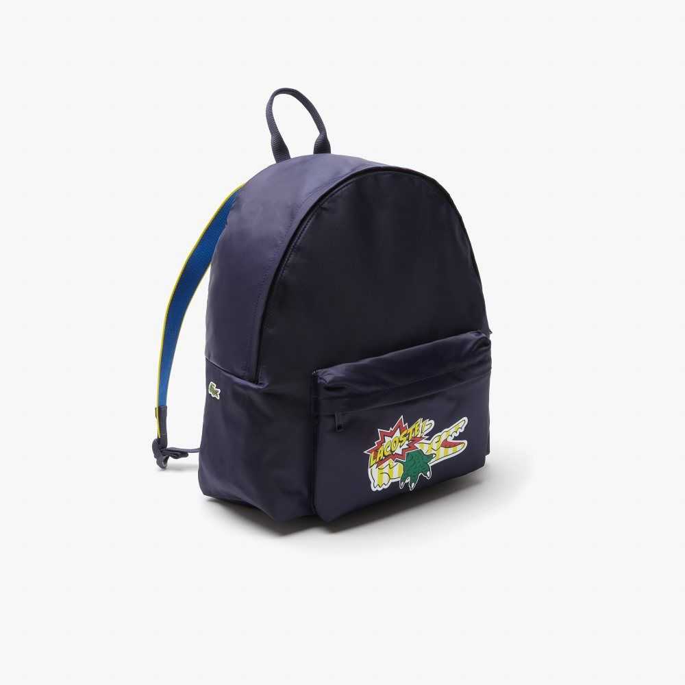 Lacoste Comic Print Backpack Blå | 2876-QWBCS