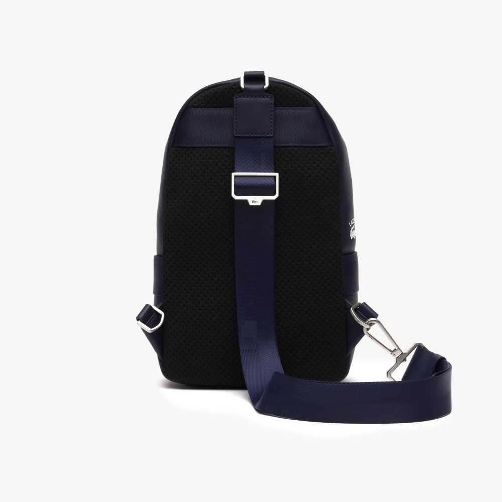 Lacoste Compact Split Calfskin Lær Marineblå | 9864-WVUEN