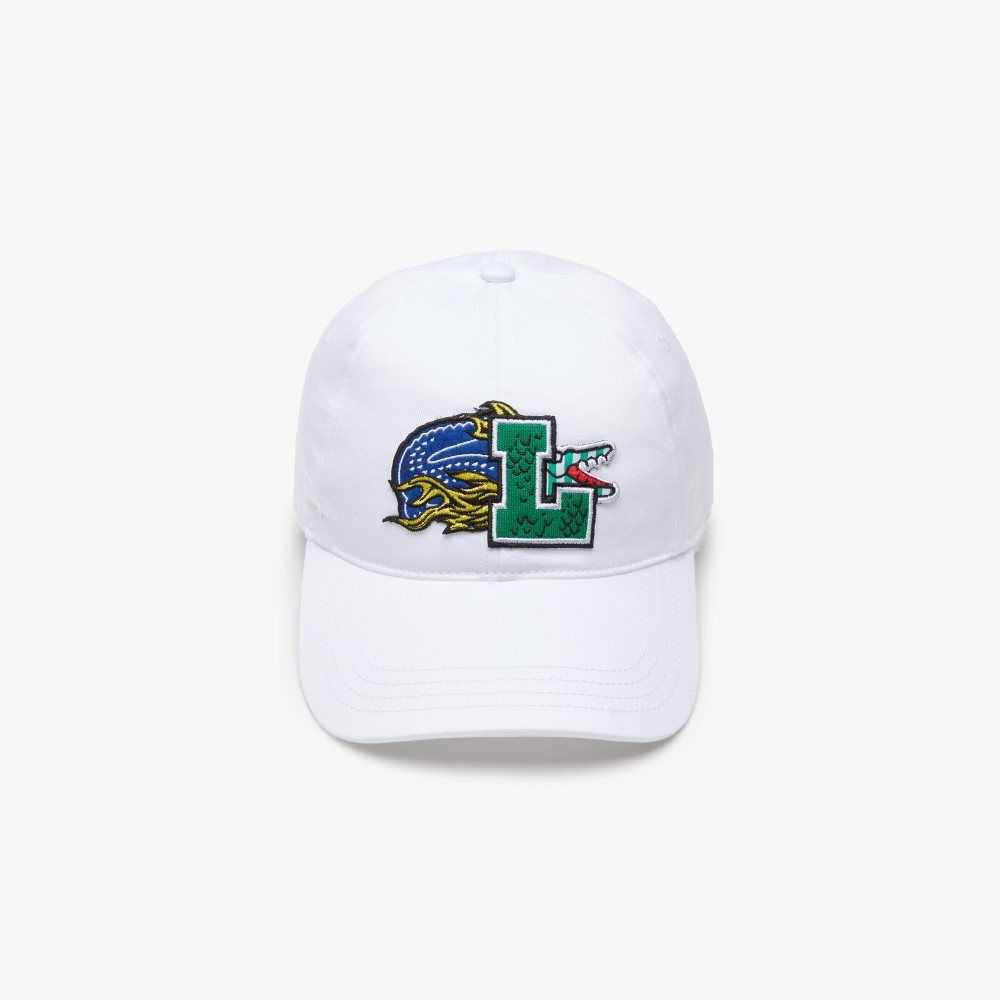 Lacoste Contrast Badge Hvite | 4102-ZHUKW