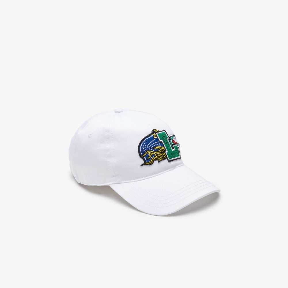 Lacoste Contrast Badge Hvite | 4102-ZHUKW