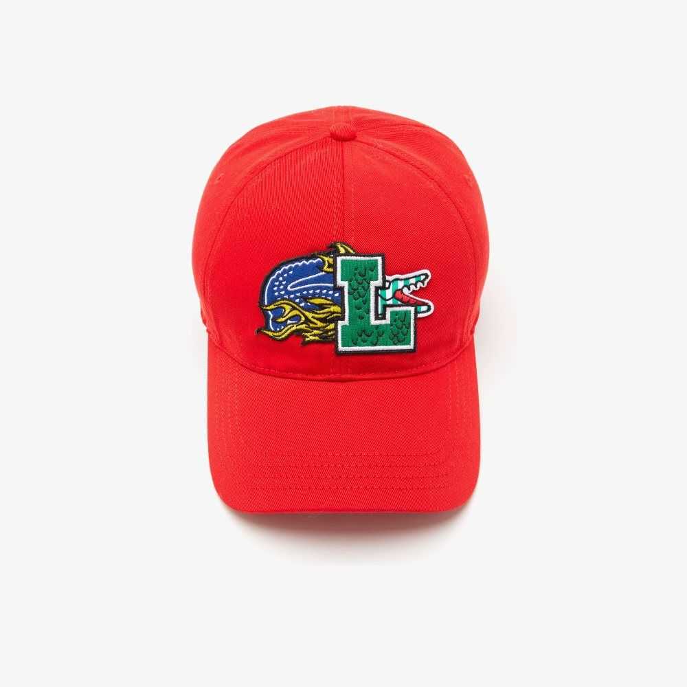 Lacoste Contrast Badge Rød | 5091-OKHTN