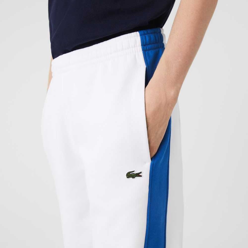 Lacoste Contrast Bands Hvite Blå | 5072-YKHBU