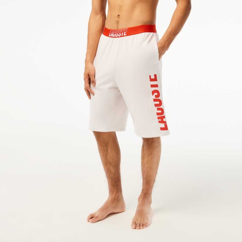 Lacoste Contrast Logo Waistband Shorts Beige | 7024-DRVLS