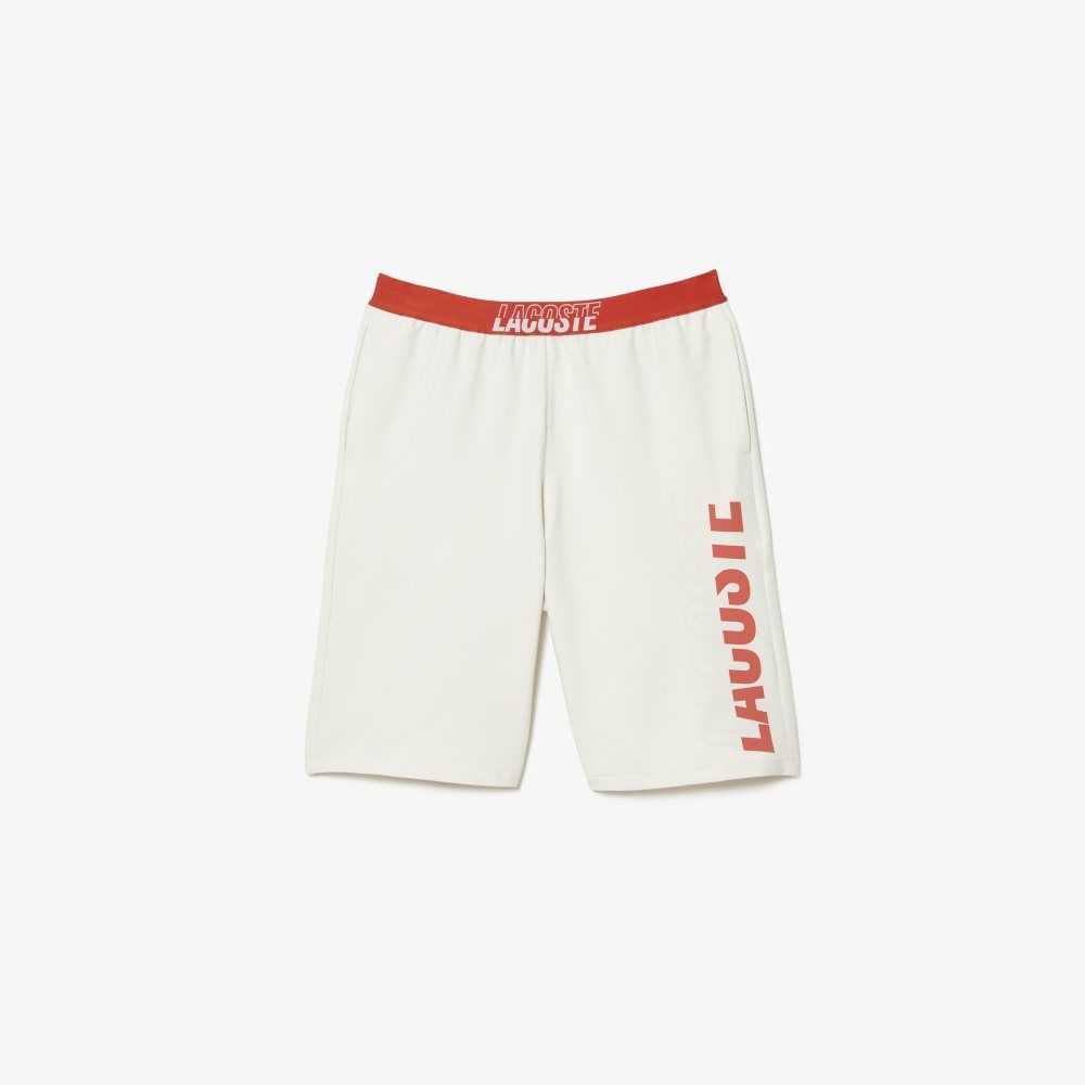 Lacoste Contrast Logo Waistband Shorts Beige | 7024-DRVLS