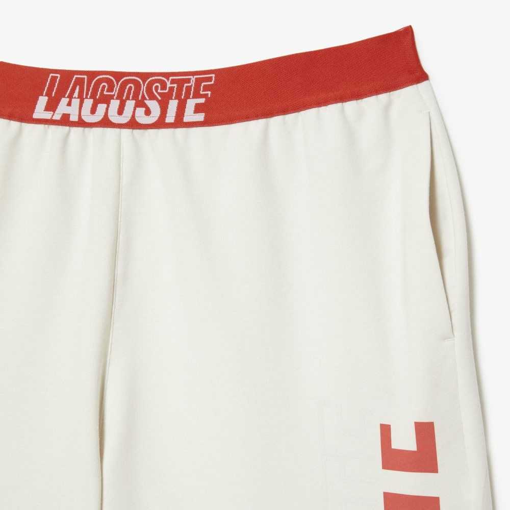 Lacoste Contrast Logo Waistband Shorts Beige | 7024-DRVLS