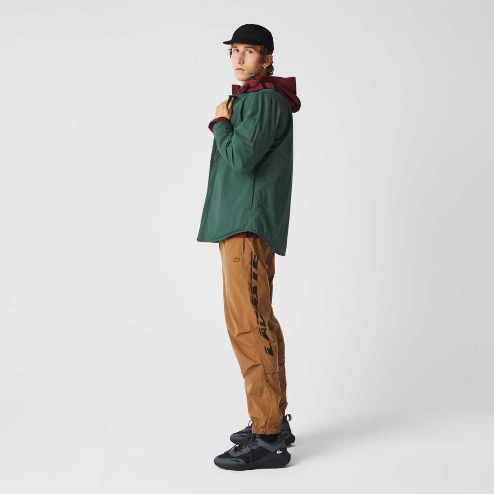 Lacoste Contrast Oversized Branding Brune | 2781-WVOPQ