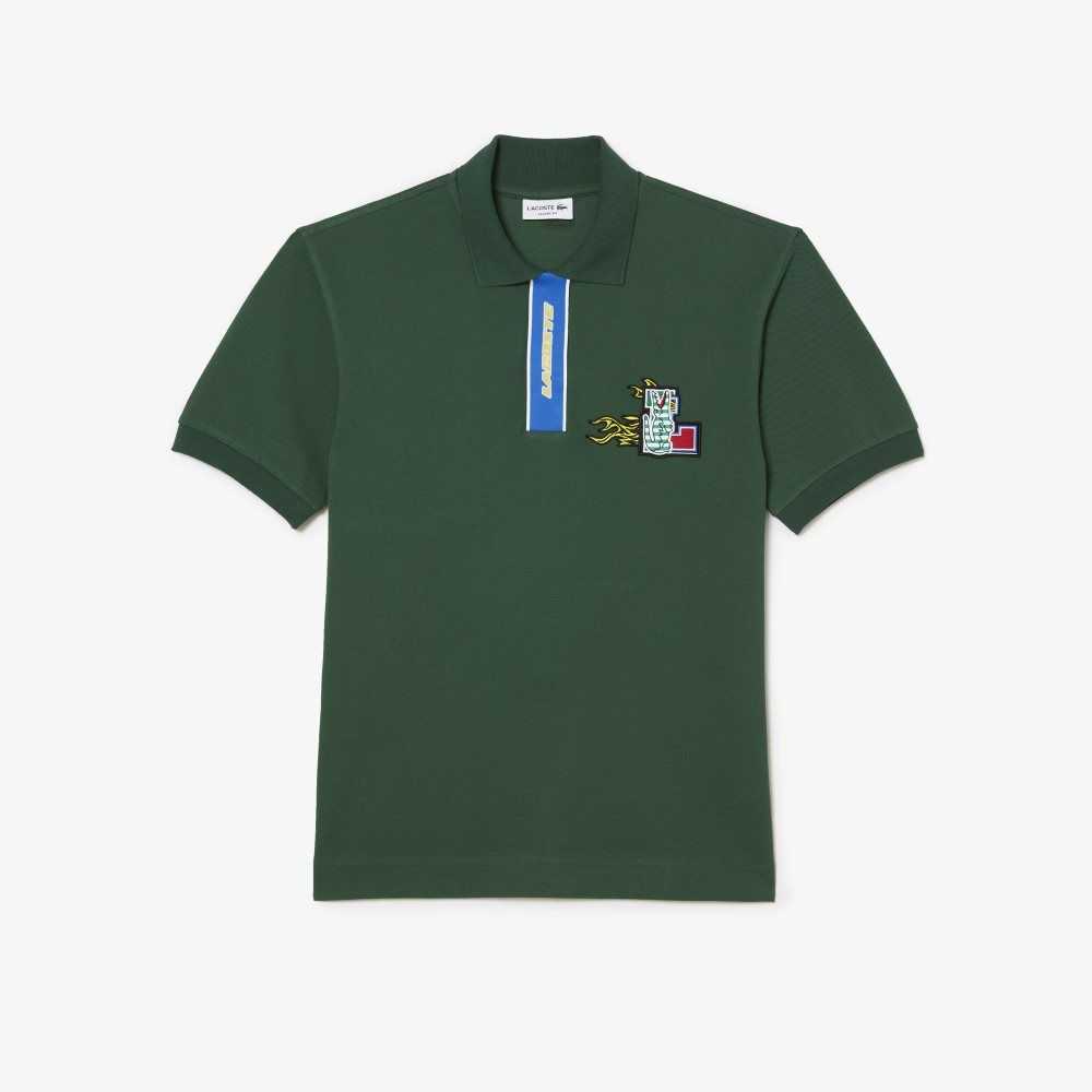 Lacoste Contrast Placket And Crocodile Badge Grønn | 6134-SQYVI