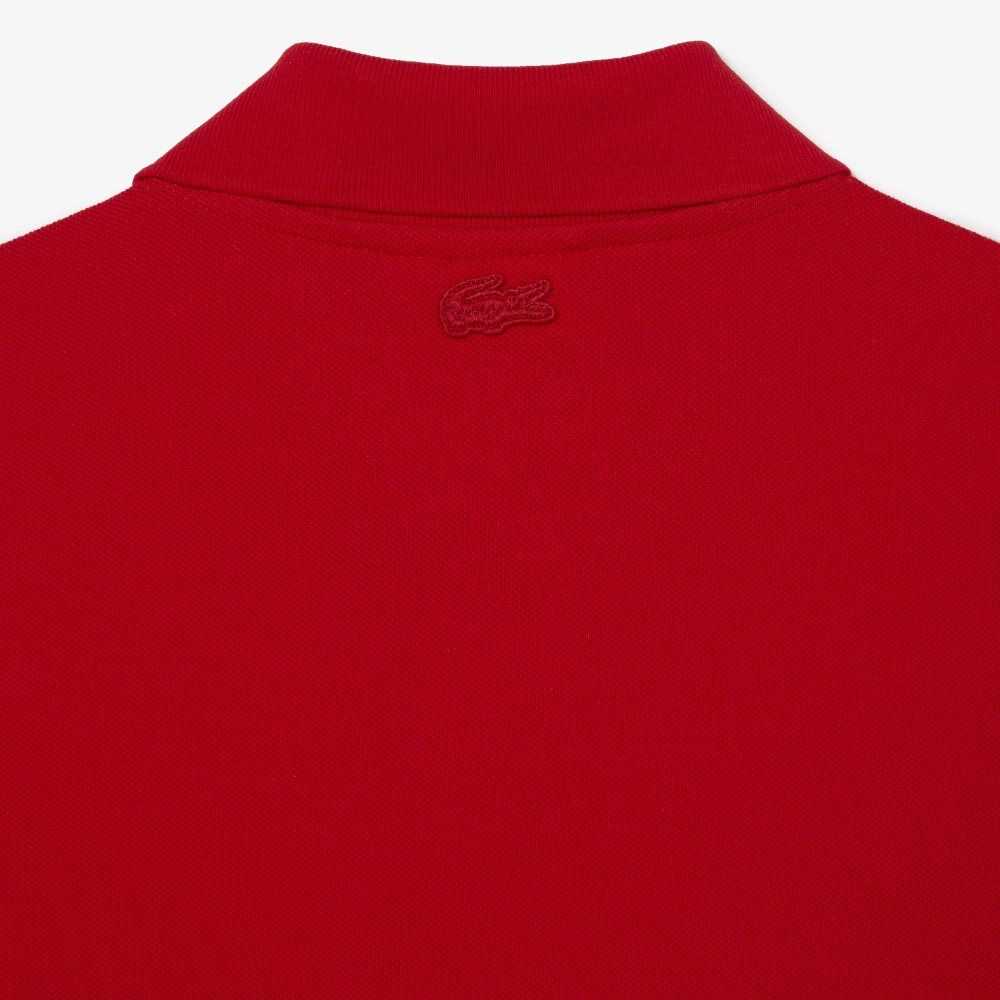 Lacoste Contrast Placket And Crocodile Badge Rød | 9174-BAJKG