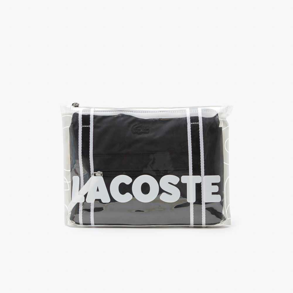 Lacoste Contrast Print Collapsible Weekend Svarte Hvite | 2916-MCLDE