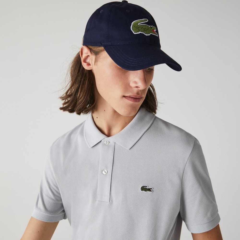 Lacoste Contrast Reima And Oversized Crocodile Bomull Marineblå Blå | 2395-LTRSF