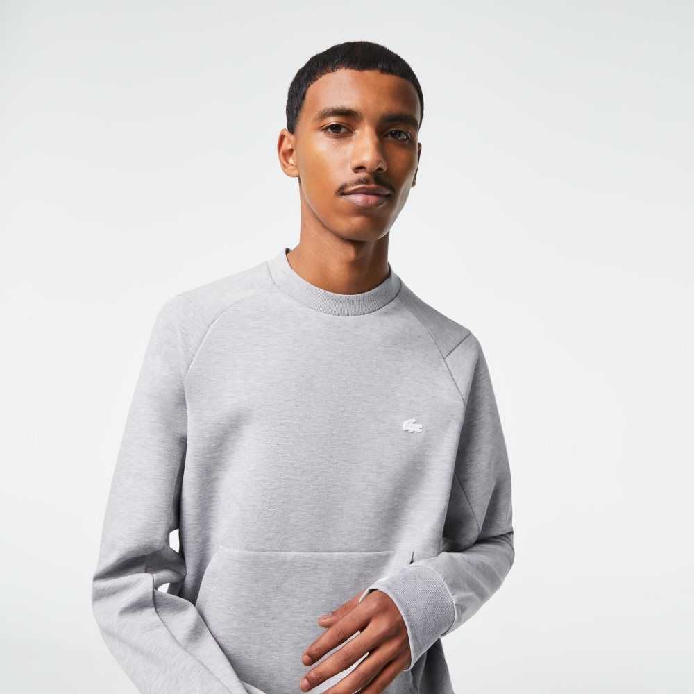 Lacoste Crew Neck Kangaroo Pocket Bomull Blend Grå | 3457-JSEPF