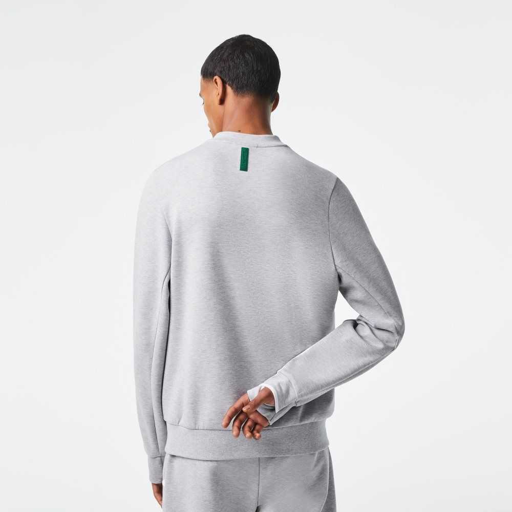 Lacoste Crew Neck Kangaroo Pocket Bomull Blend Grå | 3457-JSEPF