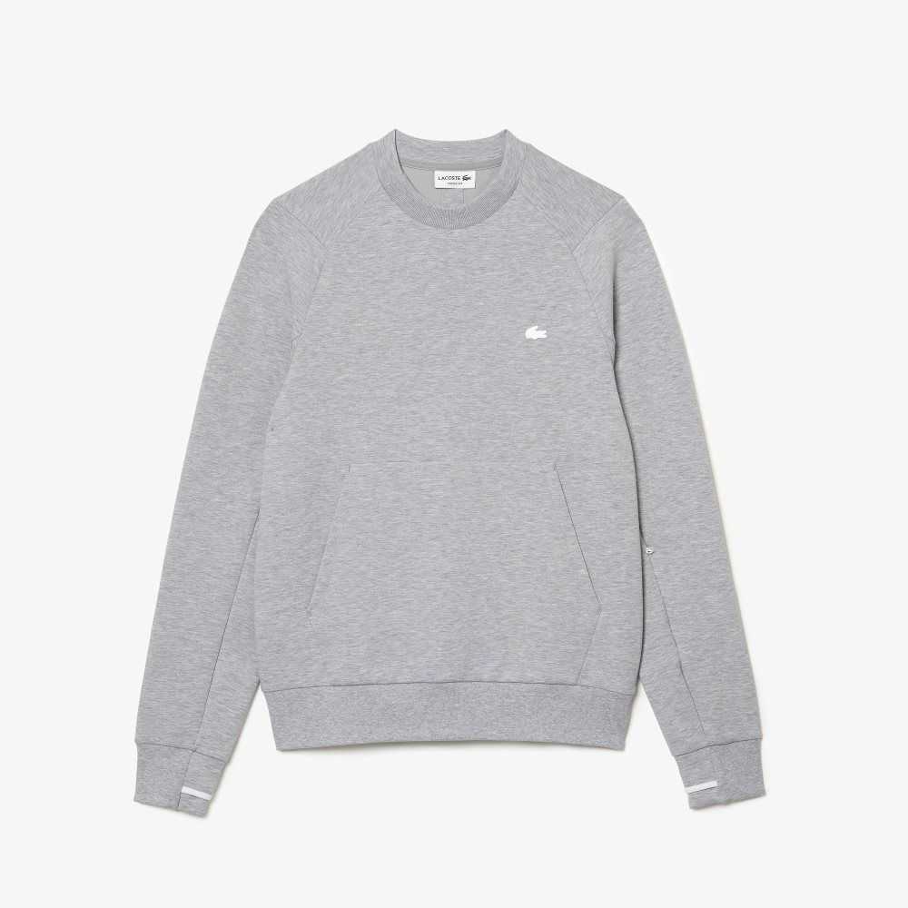 Lacoste Crew Neck Kangaroo Pocket Bomull Blend Grå | 3457-JSEPF