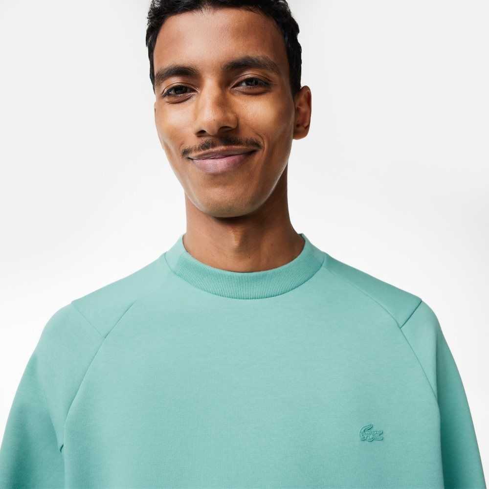 Lacoste Crew Neck Kangaroo Pocket Bomull Blend Mint | 5841-IAMUL